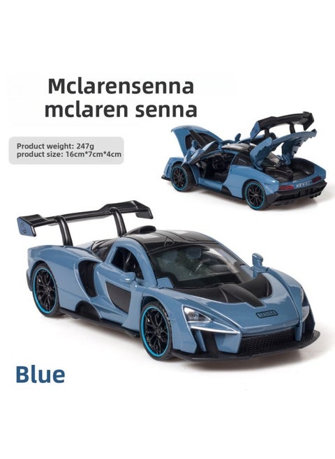 (Bulk) Austrian Alloy Car Model 1:32 McLaren Senna Sound And Light Pull Back Toy Sports Car Music Model Ornaments-Color:XA3216z Blue Bulk
