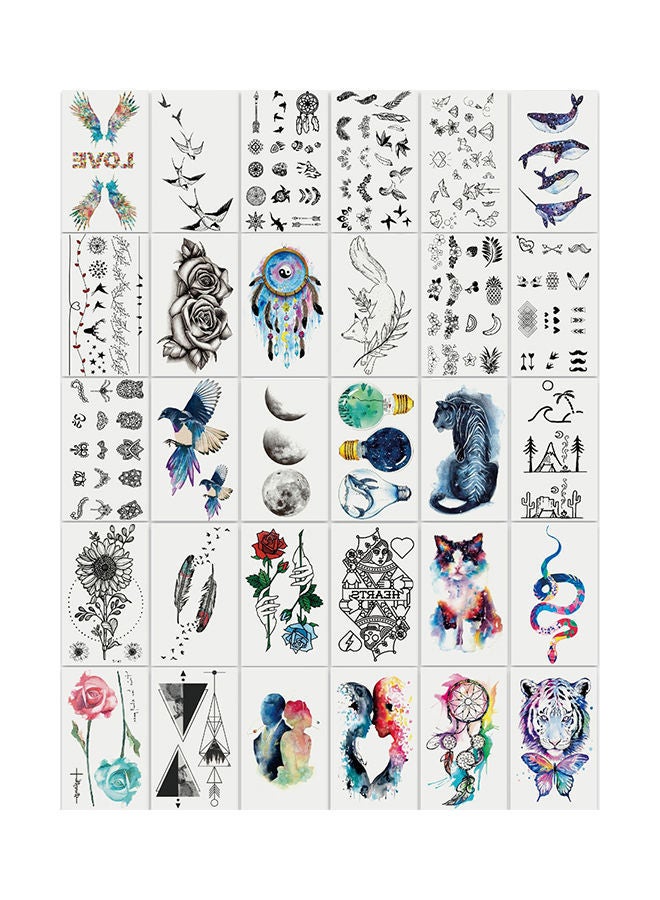 NIBEMINENT 30-Piece Printed Temporary Tattoo Sticker