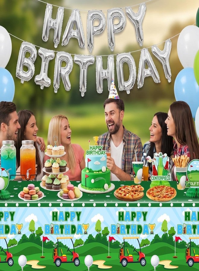 افيزانو مجموعة مفارش طاولة حفلات أعياد الميلاد من أفزانو، 6 قطع، مقاس 108 × 54، زينة حفلات أعياد الميلاد، أغطية طاولات بلاستيكية مستطيلة للاستخدام مرة واحدة، مثالية لحفلات الجولف - Image 3