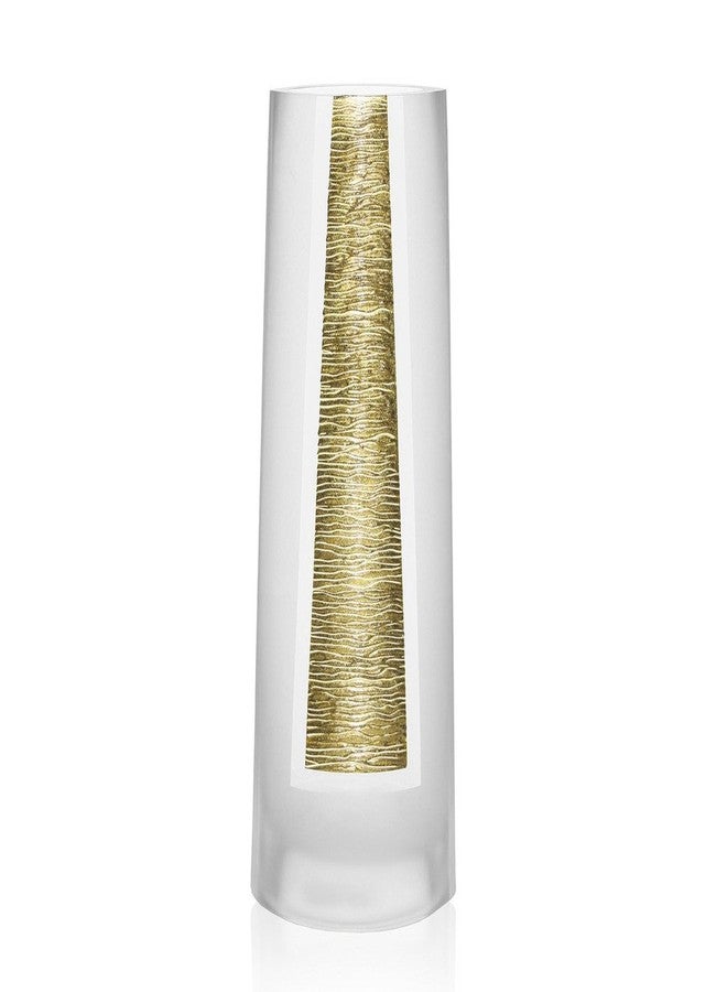 Badash The Gold Standard 10.5 Inch Tall European Mouth Blown, Sandblasted and Hand Decorated Vase by Badash - Image 1