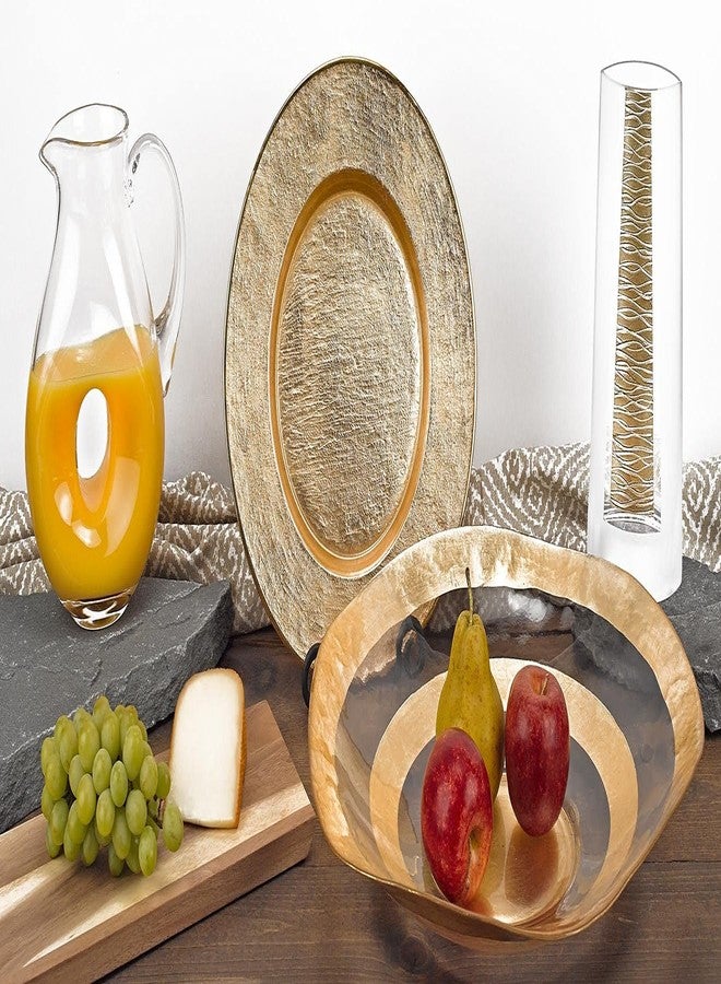 Badash The Gold Standard 10.5 Inch Tall European Mouth Blown, Sandblasted and Hand Decorated Vase by Badash - Image 4
