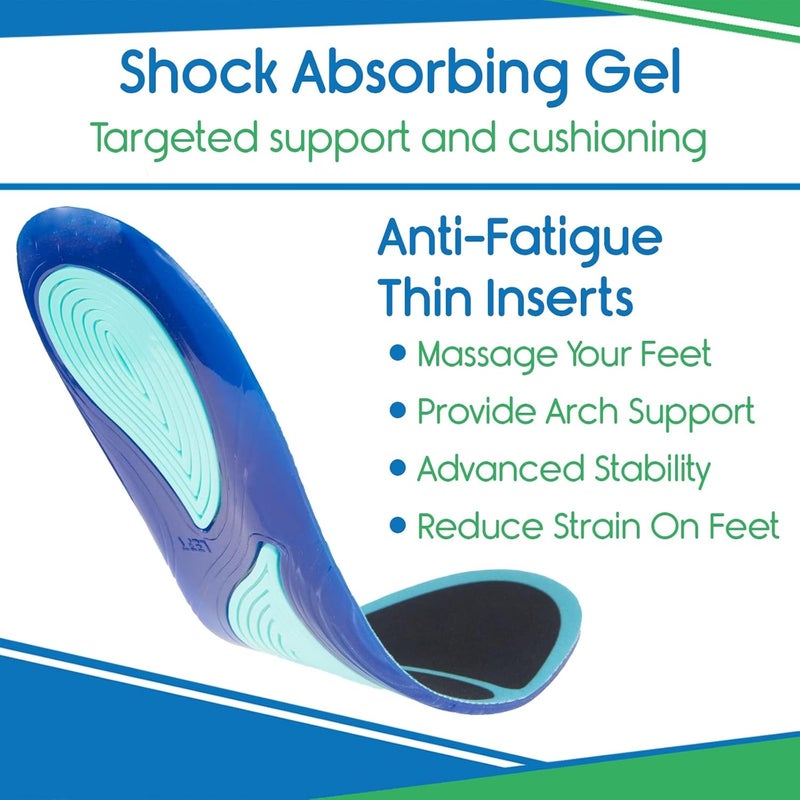 ViveSole Gel Insoles for Men  Women  Shoe Inserts for Walking  Standing All Day  Thin Cushion Soles for Sneakers Boots  Comfort  Support for Heels Arch Support Plantar Fasciitis Flat Feet - Image 3
