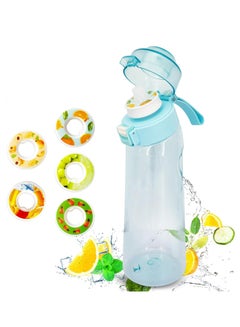 Oasisgalore Sports Air Water Bottle 22Oz With 5 Air Fruit Flavor Pods Of 0% Sugar Fruit Fragrance Water Bottle For Sports Gym Outdoor(Blue)  - Image 1