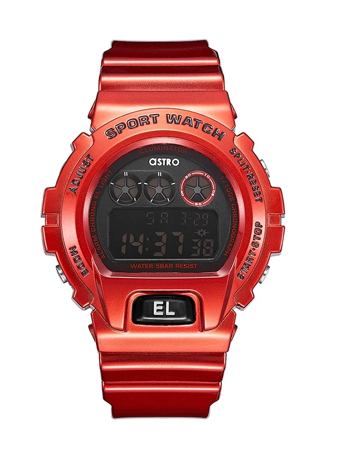 ASTRO Astro Men's Watch, Digital Display and Polyurethane Strap - A21910-PPRB, Red