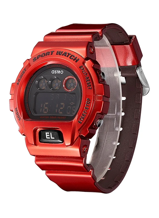 ASTRO Astro Men's Watch, Digital Display and Polyurethane Strap - A21910-PPRB, Red