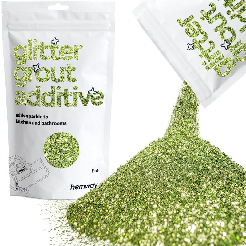 Hemway Glitter Grout Additive add Sparkle to Mosaic Tiles Bathrooms Wet Rooms Kitchens Tiled Based Rooms and Cement Based Grouts 100g 35oz Olive Green