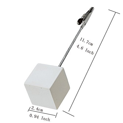 Xiaoyztan Memo Clip, Resin Cube Base Alligator Clip Stands, Place Card Holders for Wedding Table Numbers, Name Cards, Photos, and Party Decorations, 10 Pcs White - Image 2