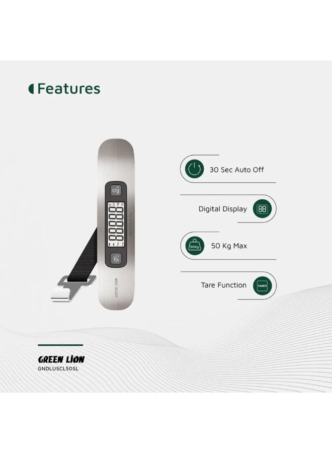 GREEN LION Digital Hanging Luggage Scale - Portable Handheld Baggage Weight Scale 110lb/50kg Capacity with Backlit LCD Display, Lightweight Design, Compact and Durable for Travel Suitcases - Image 2