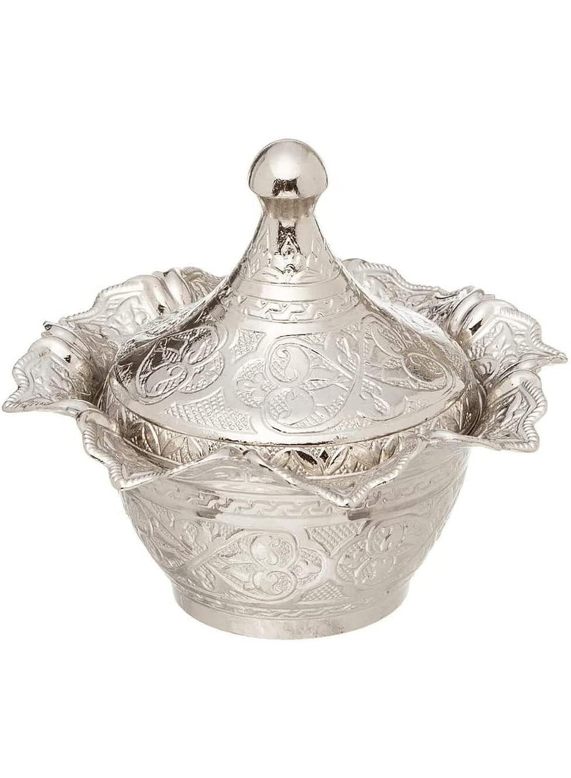 Chic Ottoman-Style Copper Sugar Pot with Lid – Magical Silver Color, Stylish Design, Made in Turkey  - Image 1