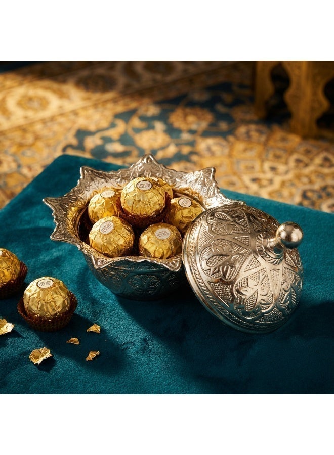 سكرية نحاس بالطراز العثماني مع غطاء - لون فضي ساحر وتصميم أنيق، صناعة تركية - Image 3