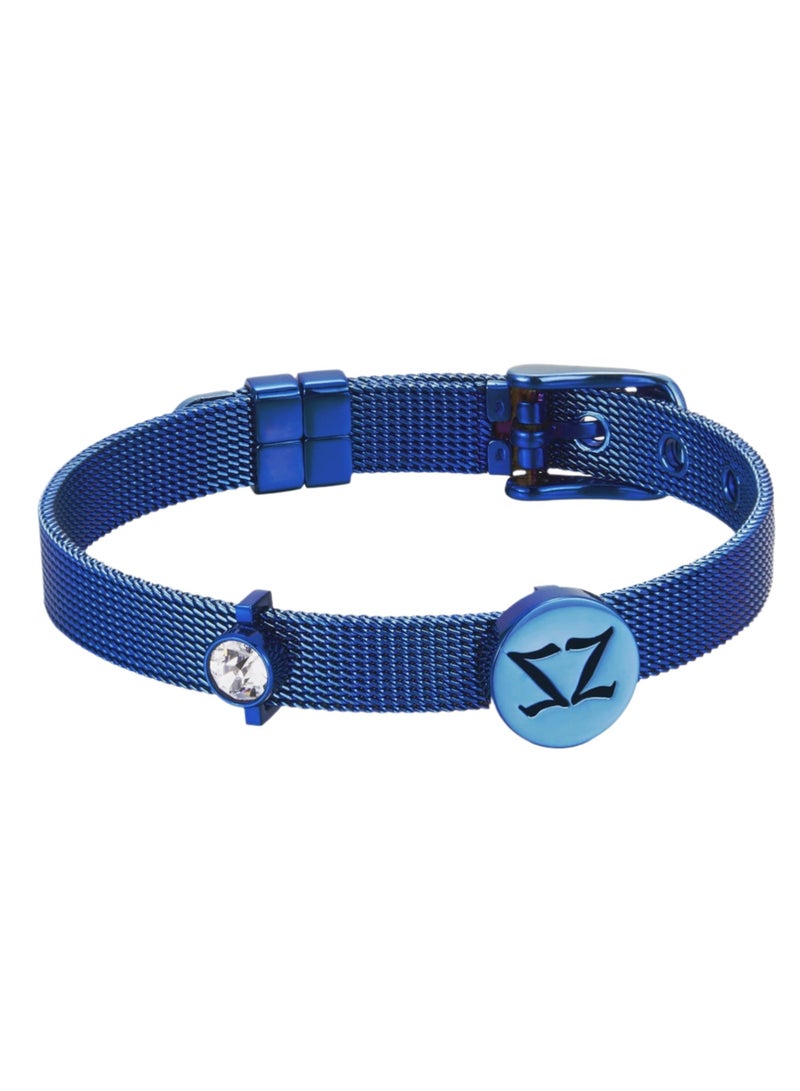 زنك سوار نسائي من زينك باللون الأزرق من الستانلس ستيل | ZFBR001BL3 - Image 1