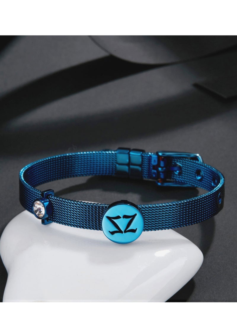 زنك سوار نسائي من زينك باللون الأزرق من الستانلس ستيل | ZFBR001BL3 - Image 3