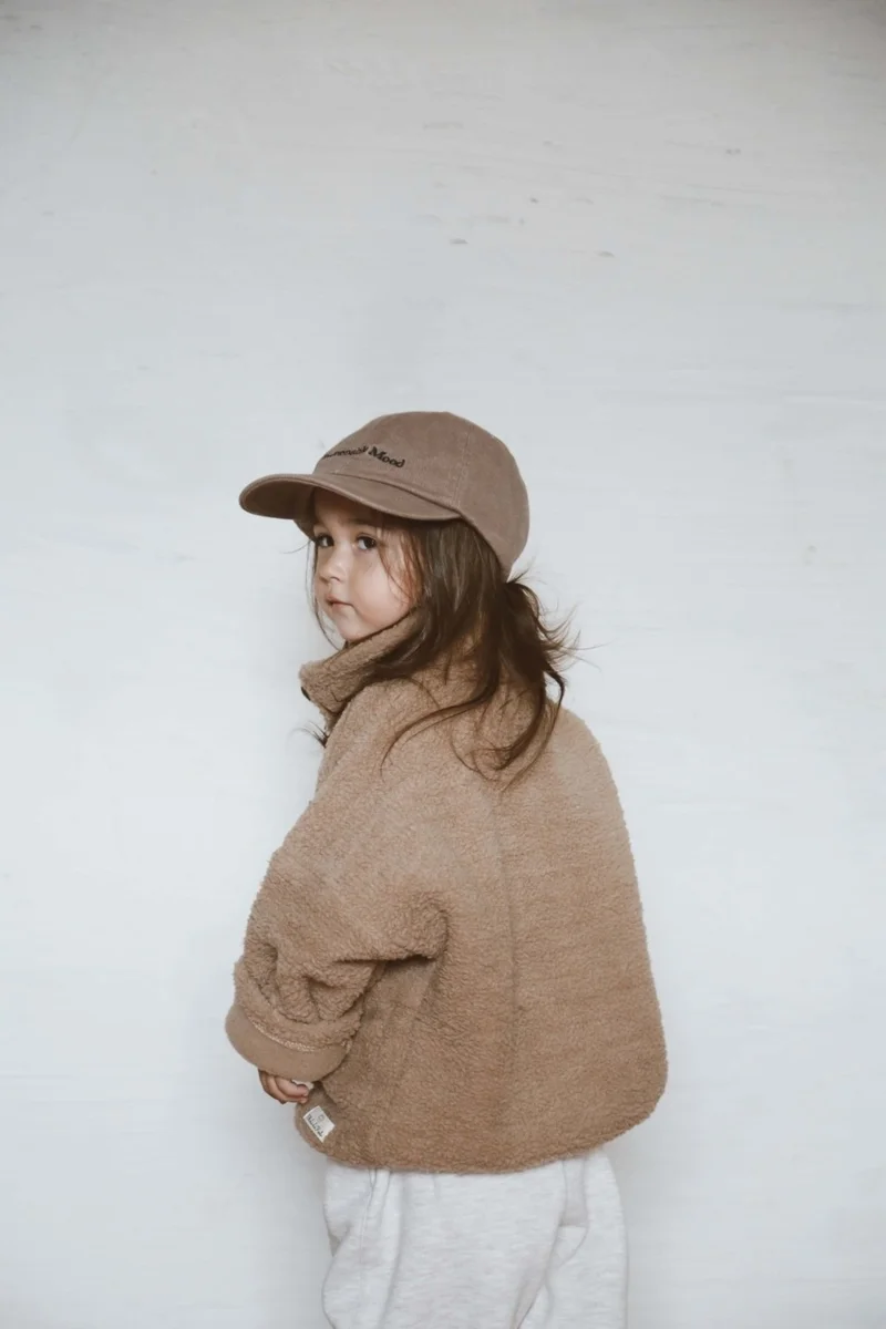 Ohlala Koala Milky Coffee Wellsoft Half Zipper Kids Jacket