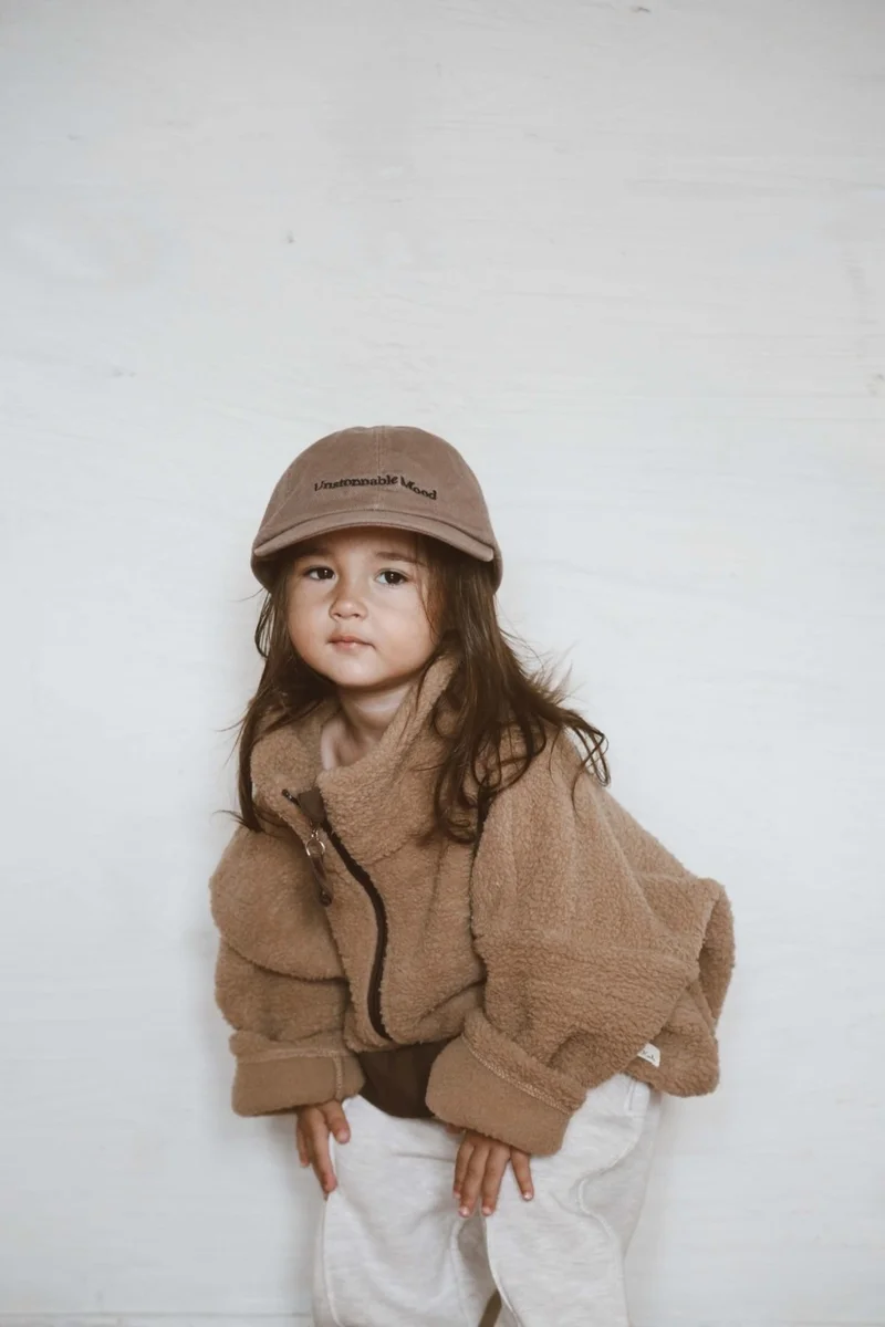 Ohlala Koala Milky Coffee Wellsoft Half Zipper Kids Jacket