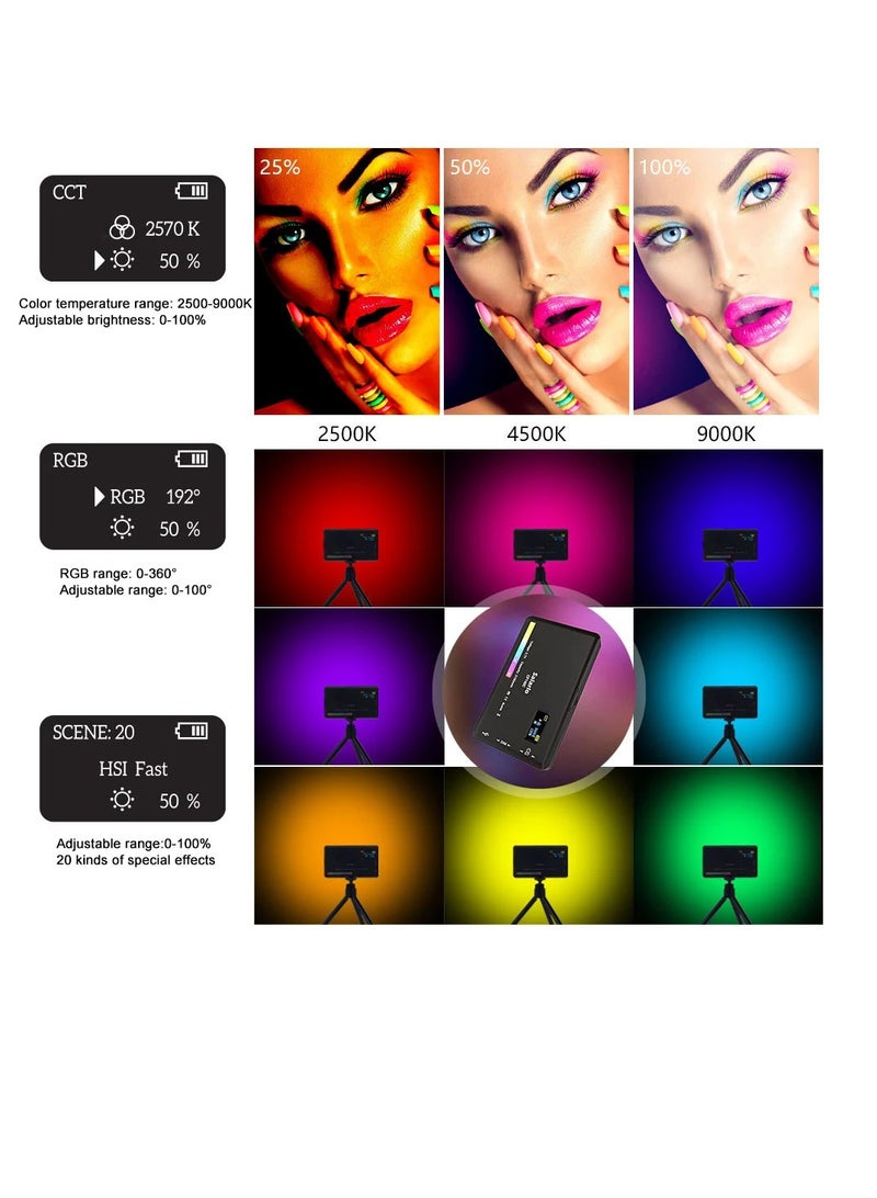 Xria W140 LED RGB Video Light Full Color 2500-9000K 8W with 3100mAh Rechargable Battery and USB-C Interface - Image 5