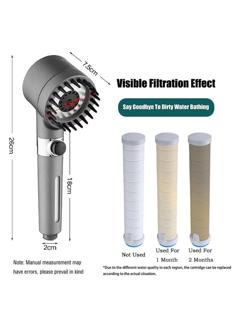 DMG TECH Shower Filter Shower Head, Handheld High-Pressure Shower Head to Remove Chlorine and Impurities, Massages Scalp to Anti Hairfall and Dry Skin, with Shower Hose and Shower Holder (3 Modes)  - Image 5