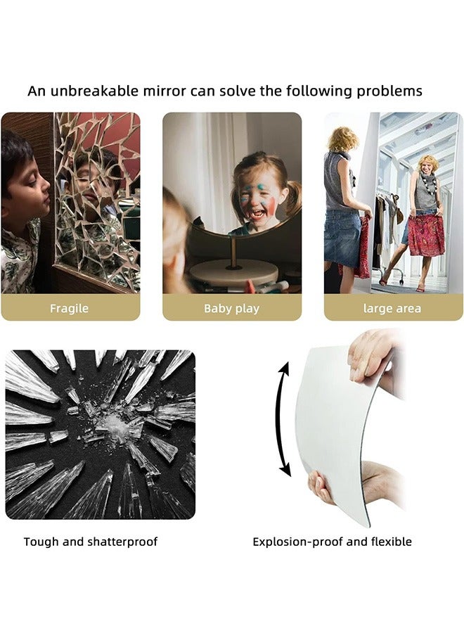 Bukela 3D Mirror Wall Sticker Tiles,Non-Breakable Acrylic Full Length Wall Mirror Tiles,30cm x 4Pcs Flexible Plastic Mirror,Full Body Mirror Tiles For Bedroom,Home Gym,Home Wall Decor - Image 2