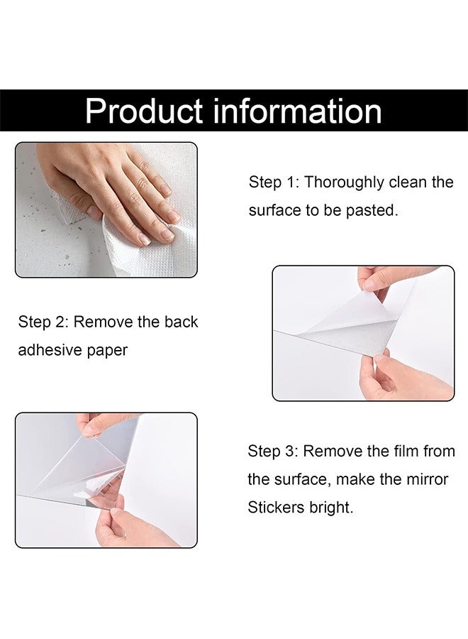 Bukela 3D Mirror Wall Sticker Tiles,Non-Breakable Acrylic Full Length Wall Mirror Tiles,30cm x 4Pcs Flexible Plastic Mirror,Full Body Mirror Tiles For Bedroom,Home Gym,Home Wall Decor - Image 3