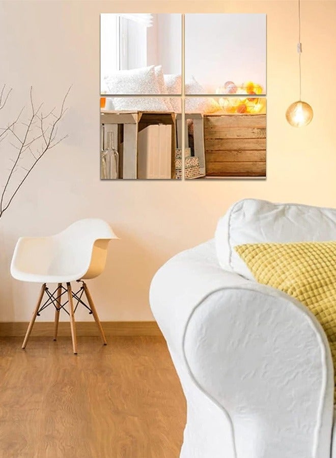 Bukela 3D Mirror Wall Sticker Tiles,Non-Breakable Acrylic Full Length Wall Mirror Tiles,30cm x 4Pcs Flexible Plastic Mirror,Full Body Mirror Tiles For Bedroom,Home Gym,Home Wall Decor - Image 4