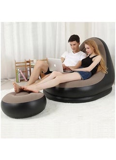 XIGSTA XIGSTA Inflatable Lounge Chair for Adults Blow Up Chaise Lounge Air Lazy Sofa air Sofa Lounge Chair for Indoor Living Room Bedroom Outdoor Travel Camping Picnic Beach  - Image 2