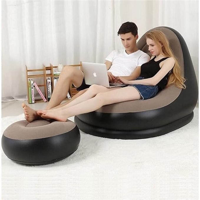 XIGSTA Inflatable Lounge Chair for Adults Blow Up Chaise Lounge Air Lazy Sofa air Sofa Lounge Chair for Indoor Living Room Bedroom Outdoor Travel Camping Picnic Beach - Image 2
