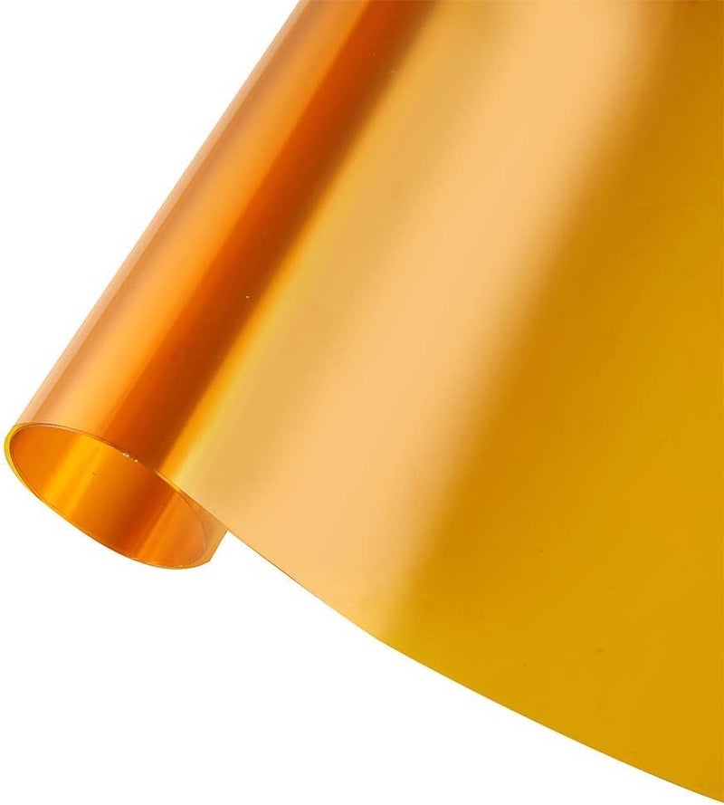 SUMAGITIN Transparent Decorative Window Film Anti UV Colorful Adhesive Vinyl Heat Insulation Solar Window Tinting Sheets Glass Film for Christmas Home Decoration, 17.7Inch x 78.7Inch, Gold - Image 1