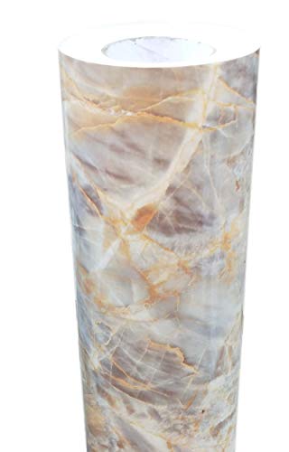 Elton Vinyl Self Adhesive High Gloss Pearl Marble Wallpaper, 2 x 16 feet - Image 1