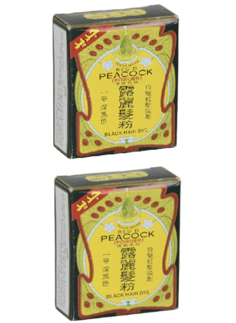 بيكوك قطعتين من بودرة صبغة شعر سوداء