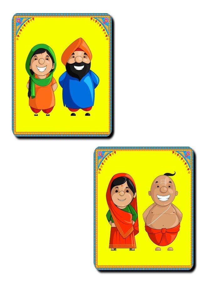 JIKRAA® Wooden Pack of 2 Coasters | Square Shape Coaster | Multicolor Coaster - Image 1