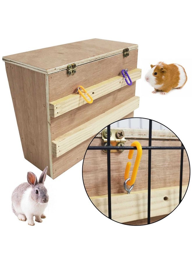 كاثسون رف تغذية قش الأرانب من كاثسون، مزود بمذود خشبي، وحامل عشب للأرانب، وموزع طعام أقل هدرًا للأرانب وخنازير غينيا والشنشيلة والهامستر - Image 4