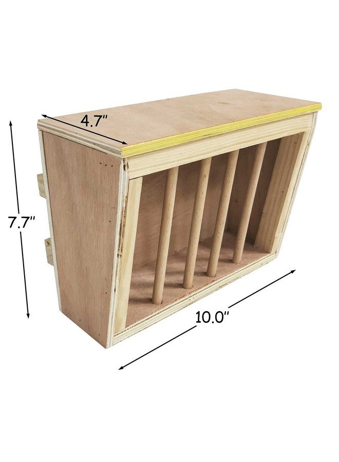 كاثسون رف تغذية قش الأرانب من كاثسون، مزود بمذود خشبي، وحامل عشب للأرانب، وموزع طعام أقل هدرًا للأرانب وخنازير غينيا والشنشيلة والهامستر - Image 5