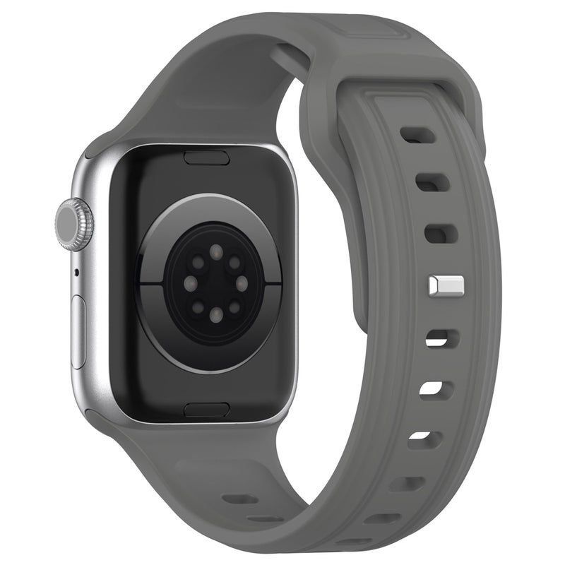 For Apple Watch Ultra 2 49Mm Square Buckle Silicone Watch Band(Dark Grey) - Image 2