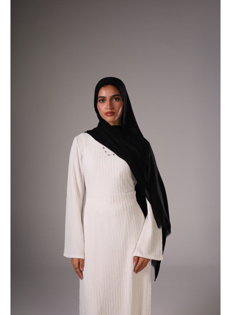 Lavezzi Cotton Sponge Modal Hijab for Women – Soft Breathable Head Scarf – Elegant Modest Fashion Head Wrap (Black) - Image 1