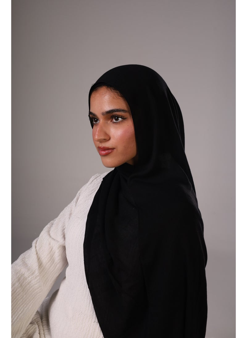 Lavezzi Cotton Sponge Modal Hijab for Women – Soft Breathable Head Scarf – Elegant Modest Fashion Head Wrap (Black) - Image 3