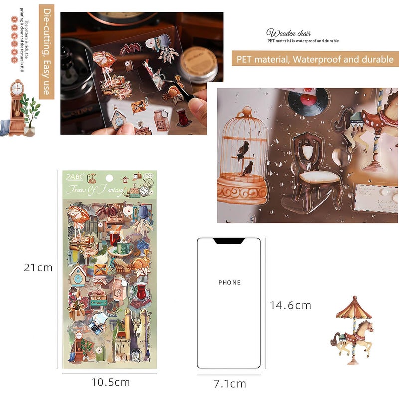 Ptyism 563 Pcs/36 Sheets Stickers for Scrapbooking,Sticker for Journaling Scrapbooking Stickers for Scrapbooking Art Journal Bullet Journal Accessories - Image 4