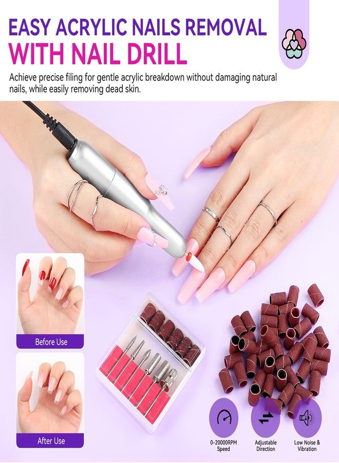 SAVILAND Acrylic Nail Kit with Drill & Essential Oil: Professional Acrylic Nails Kit for Beginners with Everything Nail Powder Set & Liquid Nail Primer Starter DIY Home Salon Art - Image 4