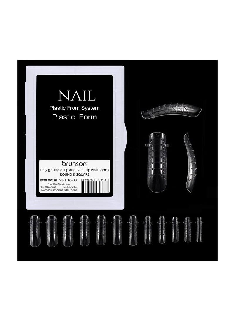 brunson Dual Nail Forms for Poly Extension Gel Pre-shaped False Tips with Scale 120pcs Manicure Tool for Nail Extensions Mold Nail Tips Acrylic Nails False Nails Manicure Tool - Image 4