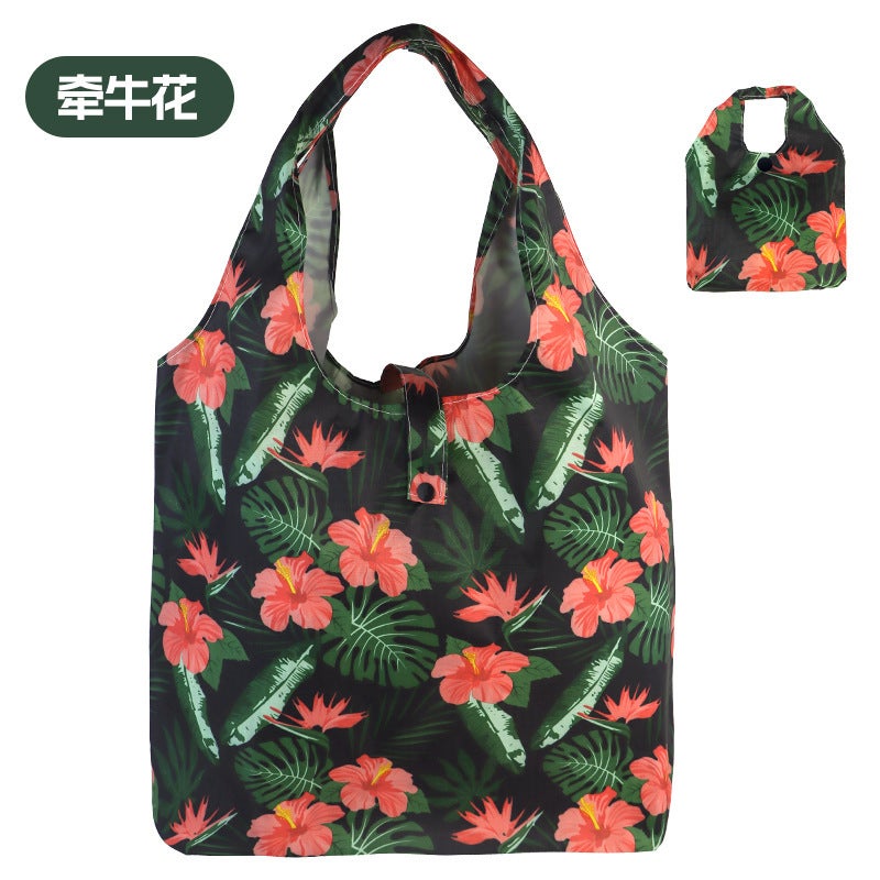 New Waterproof Large Capacity Folding Shopping Bag Printed Portable Handbag Environmentally Friendly Storage Bag - Image 1