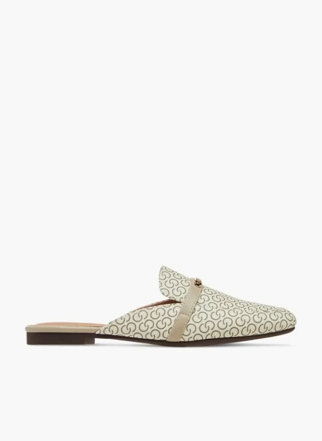 سيليست نعال نسائية سهلة الارتداء بطبعة شعار مع لمسة معدنية