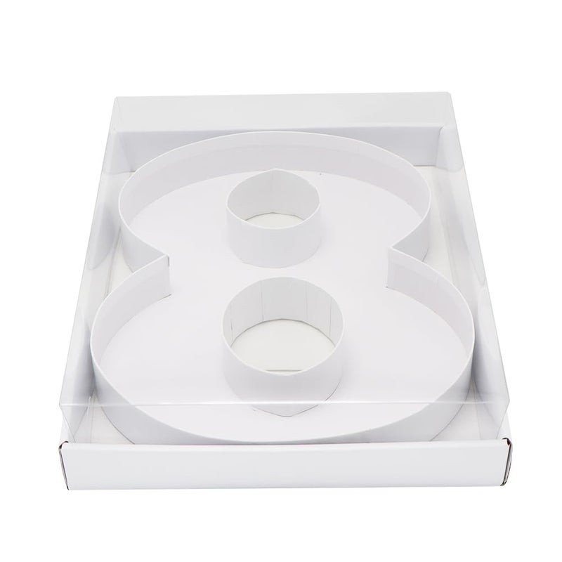 صندوق كرتوني على شكل رقم قابل للتعبئة WENPACK 125 مع غطاء شفاف للحلويات البيضاء 8
