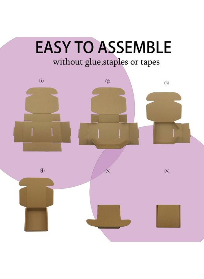 KIAECHWU 9x9x2 Inches Shipping Boxes Set of 25, Brown Corrugated Mailing Cardboard Box Literature Mailer for Packing Small Business Moving and Storage,E-Commerce Packaging (9"×9“×2”) - Image 4