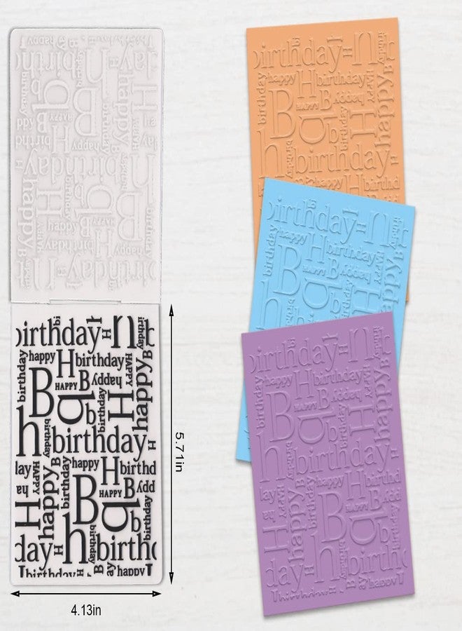Hying 3-D Textured Impressions Background Embossing Folder, Happy Birthday Words Pattern Plastic Embossing Folder Template for Card Making Scrapbooking Paper Craft Album Stamps DIY Décor - Image 2