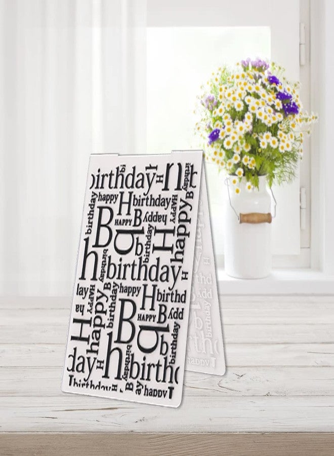 Hying 3-D Textured Impressions Background Embossing Folder, Happy Birthday Words Pattern Plastic Embossing Folder Template for Card Making Scrapbooking Paper Craft Album Stamps DIY Décor - Image 5