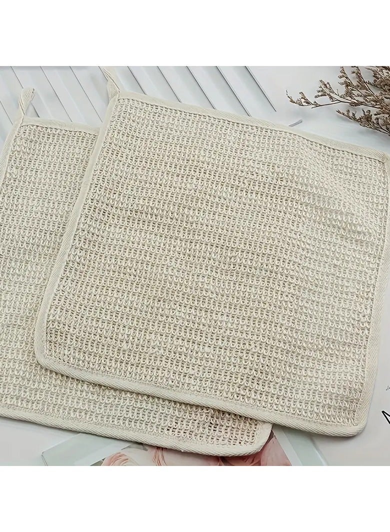 يوكانبي منشفة تنظيف طبيعية من الكتان والقنب - قطعتان، ناعمة، خالية من العطر، لطيفة على البشرة - Image 1