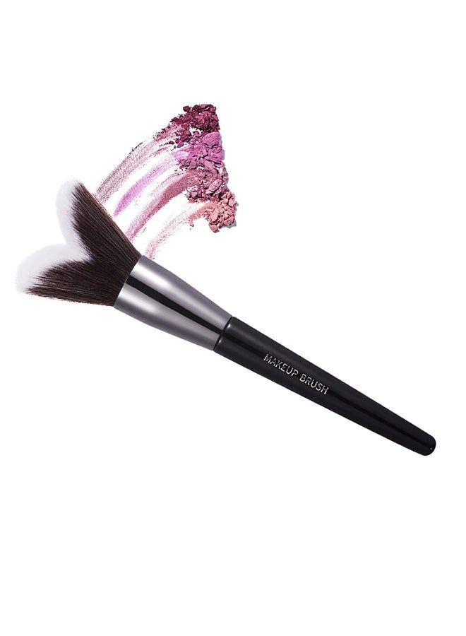 Foundation Brush, V-Shaped Face Blush Brush, Blush Buffing Stippling Face Makeup Tool, Soft Fibers Makeup Brush for Liquid, Blending, Cream, Powder, Face Lift Angled V Contouring Brush Heart - Image 1