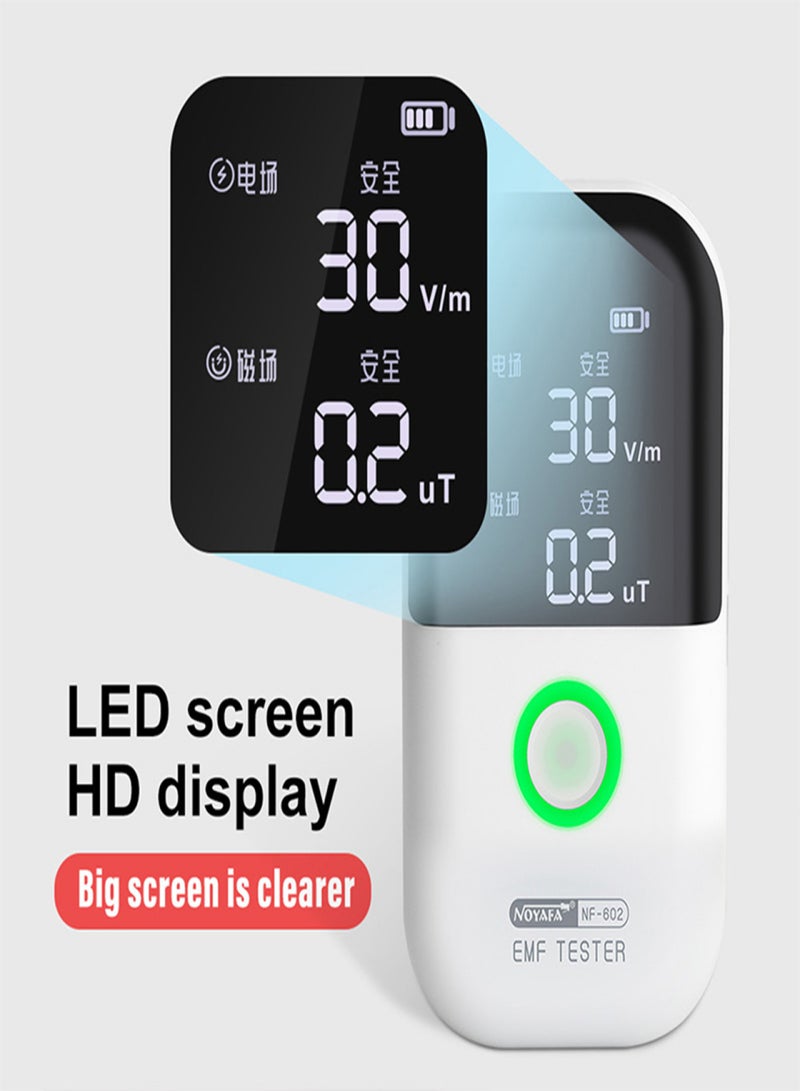 نويافا جهاز كشف الإشعاع المحمول NF-602، عداد جايجر، جهاز اختبار الإشعاع الكهرومغناطيسي، مقياس الجرعات، متعدد الوظائف، كاشف إشعاع المجال الكهربائي والمجال المغناطيسي مع إنذار صوتي وضوئي - Image 5