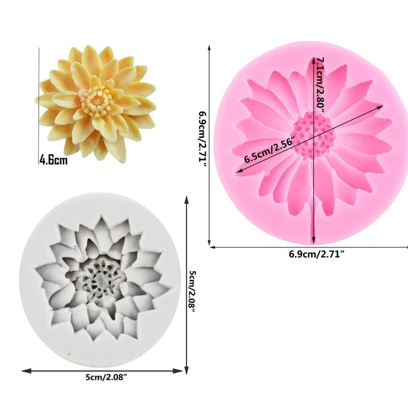 Skytail Skytail Single Cavity Sunflower & Lotus Flower Silicone Moulds for Candle Waxmelts Fondant Chocolate Candy Cake Decoration Cupcake Topper Gummy Jelly Cookie Sugarpaste Clay Soap Resin Molds  - Image 2
