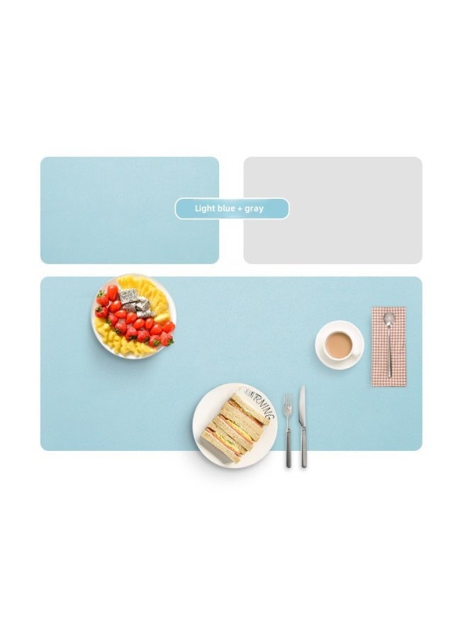 Mouse Pad Large Table Pad Waterproof Computer Office Desk Pad Writing Pad Can Come To Pattern Printing-Color:100*50cm-Pattern:Thickened Light Blue + Light Gray Double-sided Color