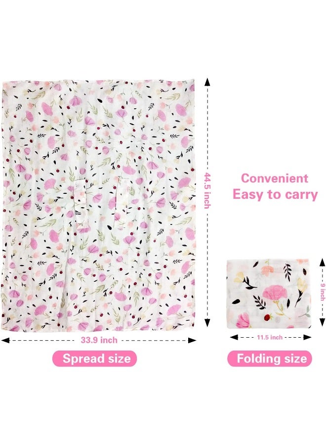 Metplus Baby Car Seat Cover Infant Carseat Canopy, Lightweight Breathable Soft Nursing Cover ups Cotton Muslin for Babies Shower Gift - Image 5