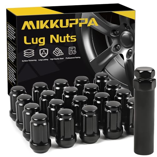 MIKKUPPA M12x1.25 Lug Nuts - Replacement for 1993-2022 Nissan Altima, 1988-2022 Nissan Maxima, 1997-2023 Subaru Forester Aftermarket Wheel 20pcs Black Closed End Lug Nuts - Image 1